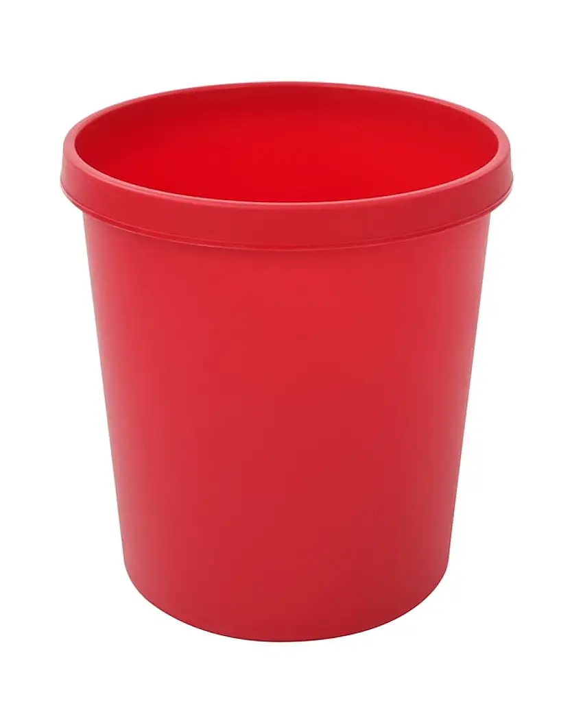 SuperSparSet 4x Klassischer runder Kunststoff Papierkorb | 18 Liter | HxBxT 32x31x31cm | Rot