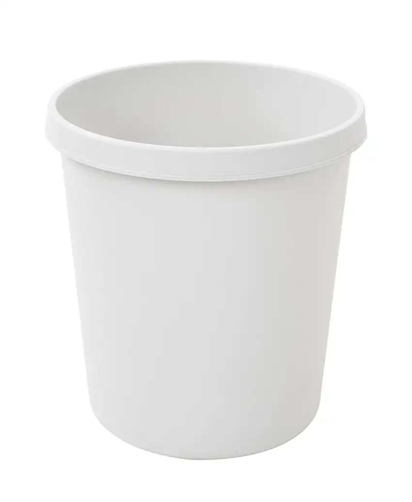 SuperSparSet 4x Klassischer runder Kunststoff Papierkorb | 18 Liter | HxBxT 32x31x31cm | Grau