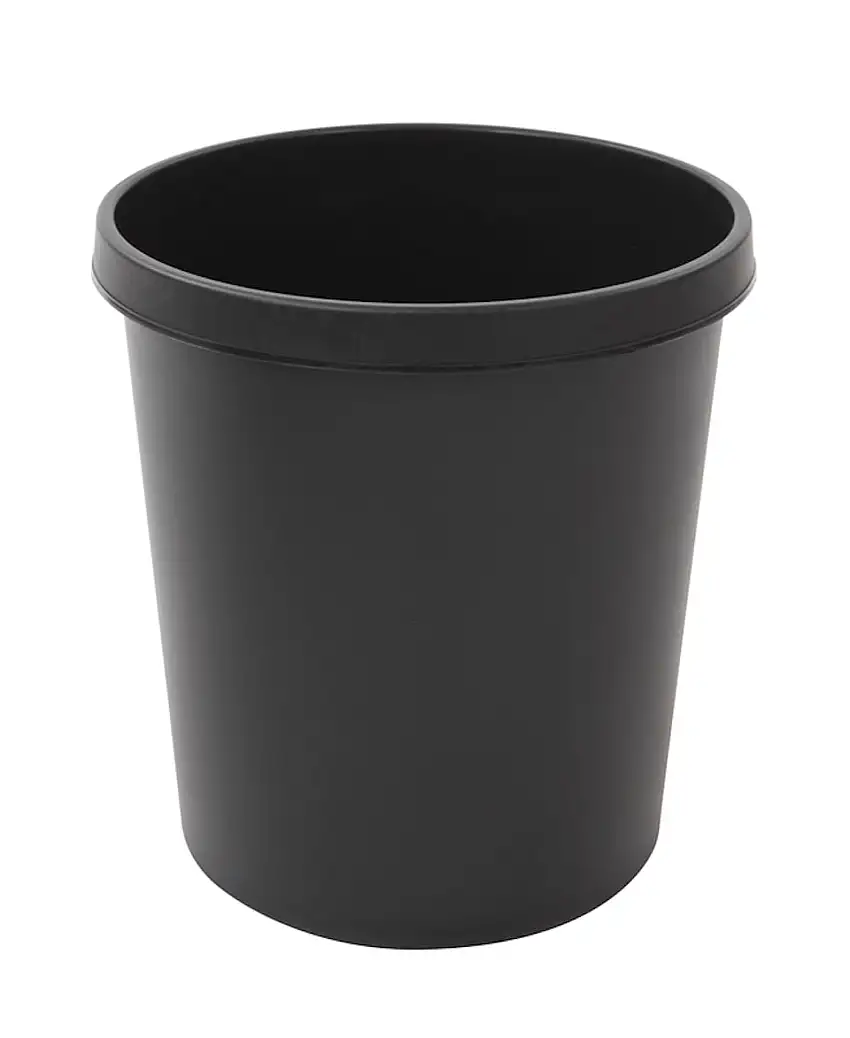 SuperSparSet 4x Klassischer runder Kunststoff Papierkorb | 18 Liter | HxBxT 32x31x31cm | Schwarz