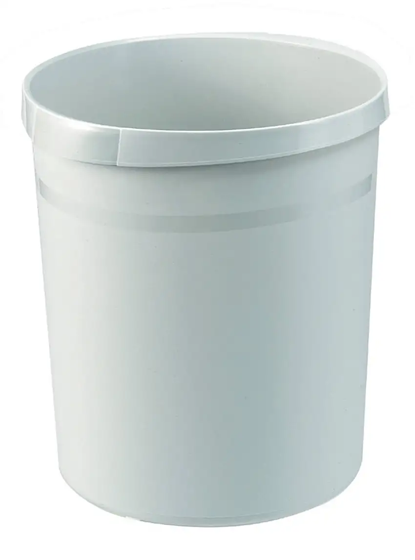 SuperSparSet 4x Klassischer runder Papierkorb aus Kunststoff | 18 Liter | HxØ 35x31,2cm | Grau