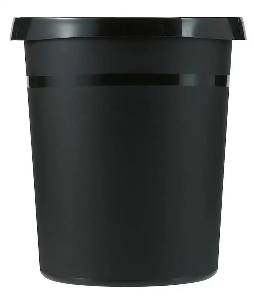 SuperSparSet 4x Klassischer runder Papierkorb aus Kunststoff | 18 Liter | HxØ 35x31,2cm | Schwarz