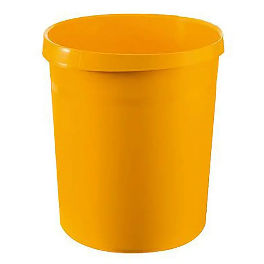 SuperSparSet 4x Klassischer runder Papierkorb aus Kunststoff | 18 Liter | HxØ 35x31,2cm | Gelb