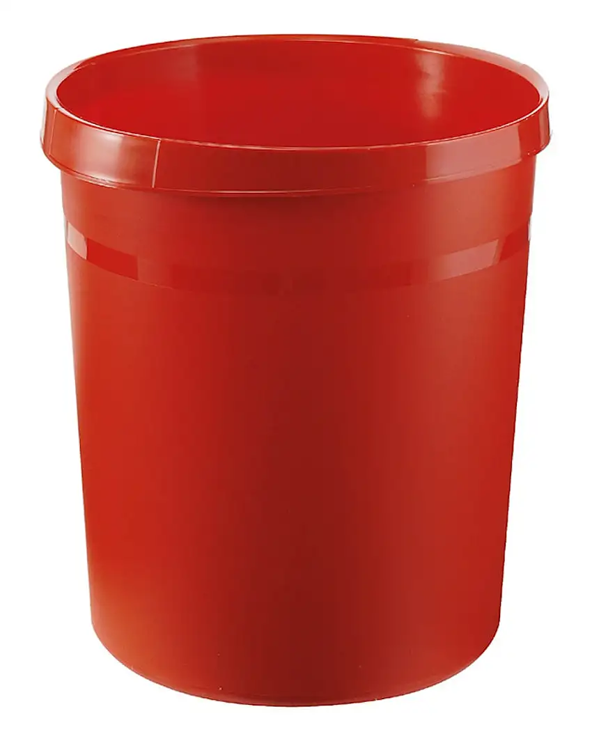 SuperSparSet 4x Klassischer runder Papierkorb aus Kunststoff | 18 Liter | HxØ 35x31,2cm | Rot