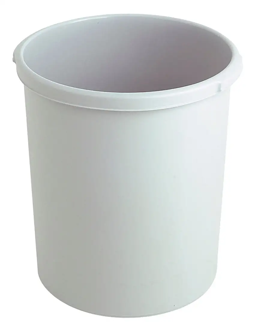 SuperSparSet 4x Klassischer runder Papierkorb aus Kunststoff | 30 Liter | HxØ 41x37,5cm | Grau