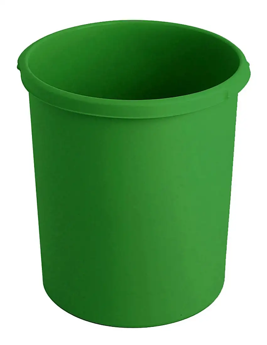 SuperSparSet 4x Klassischer runder Papierkorb aus Kunststoff | 30 Liter | HxØ 41x37,5cm | Grün