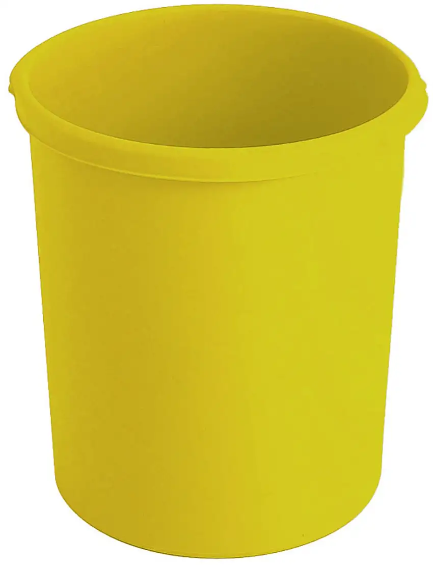 SuperSparSet 4x Klassischer runder Papierkorb aus Kunststoff | 30 Liter | HxØ 41x37,5cm | Gelb