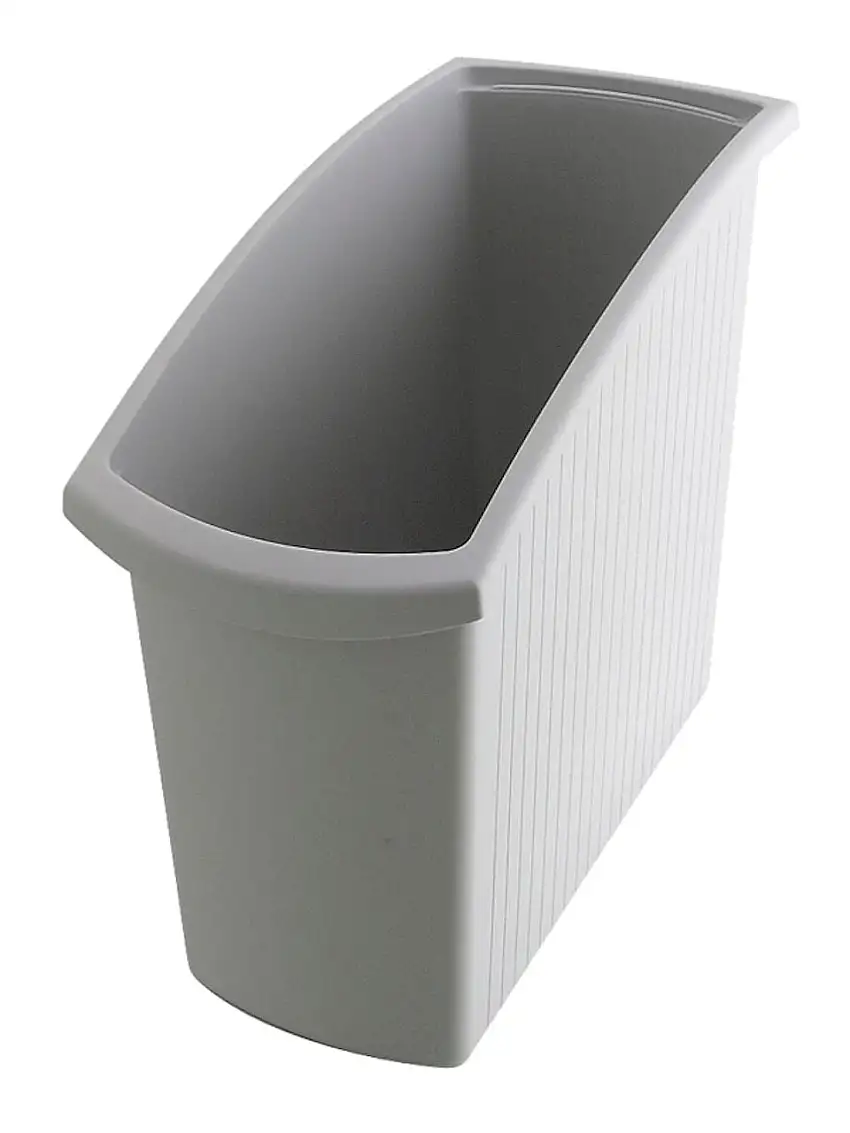 SuperSparSet 4x Rechteckiger Kunstoff Papierkorb | 18 Liter | HxBxT 34,5x19,4x45cm | Grau