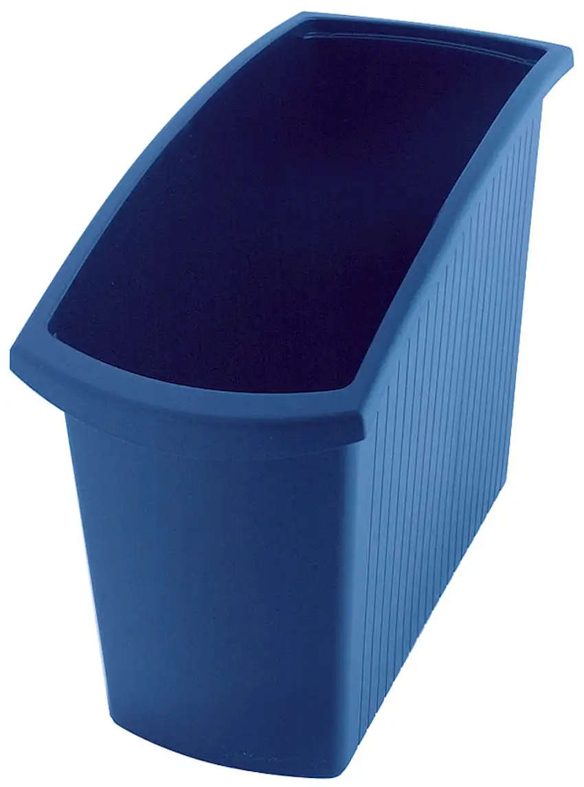 SuperSparSet 4x Rechteckiger Kunstoff Papierkorb | 18 Liter | HxBxT 34,5x19,4x45cm | Blau