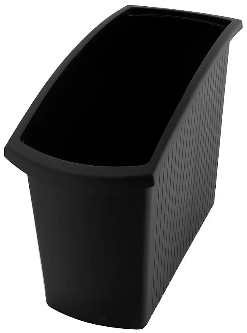 SuperSparSet 4x Rechteckiger Kunstoff Papierkorb | 18 Liter | HxBxT 34,5x19,4x45cm | Schwarz