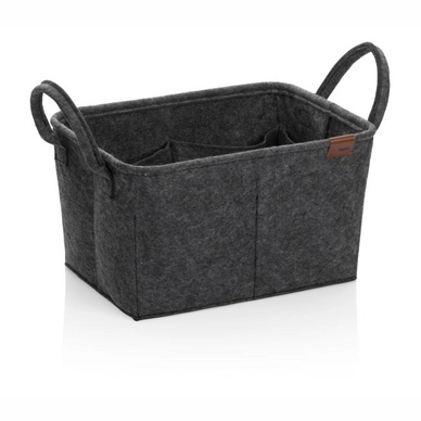 Korb Ka Fay mit 8 Innentaschen Dark Grey (35 x 25 x 20 cm)