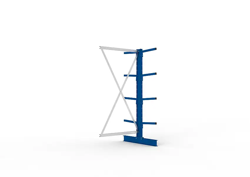 Meta Kragarmregal MULTISTRONG doppelseitig | Light-Duty | Anbauregal | HxBxT 200x100x80cm | 4 Ebenen | Fachlast 220kg | Blau