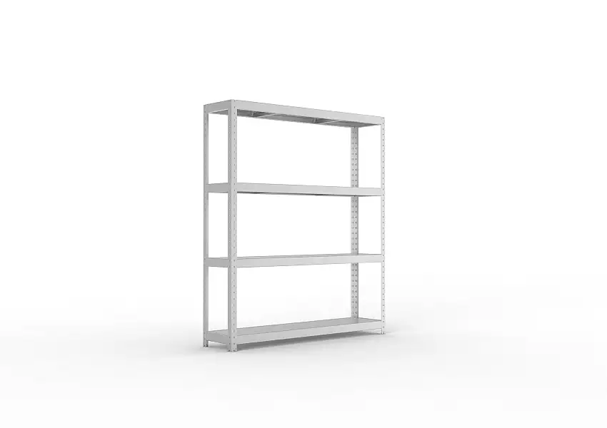 Meta Weitspannregal mit Stahlplatten SPEED-RACK | Grundregal | HxBxT 197x170x40cm | 4 Ebenen | Fachlast 500kg | Verzinkt