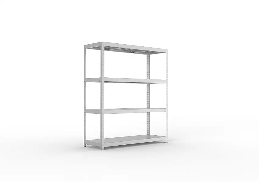 Meta Weitspannregal mit Stahlplatten SPEED-RACK | Grundregal | HxBxT 197x170x60cm | 4 Ebenen | Fachlast 500kg | Verzinkt