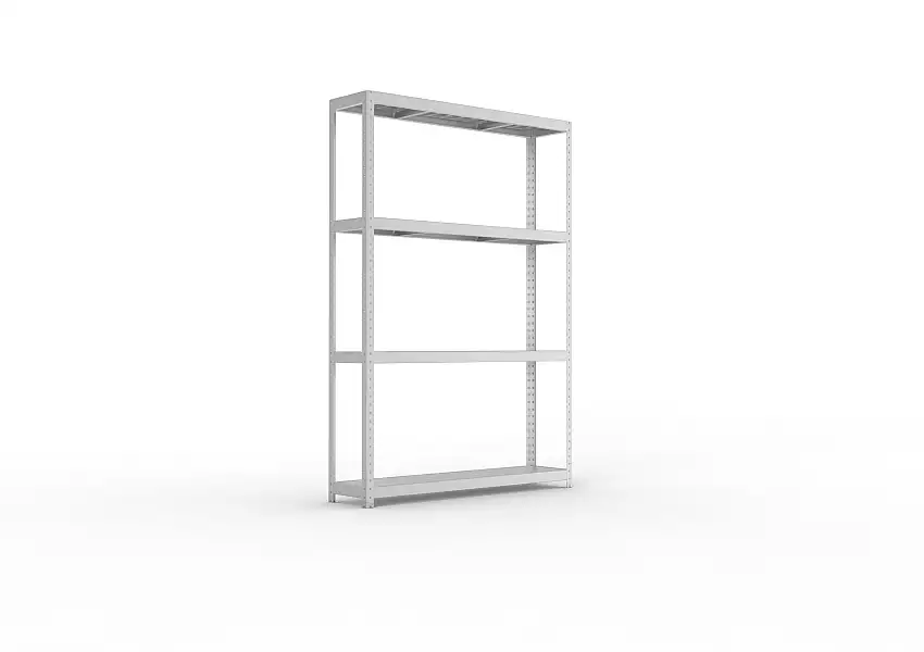Meta Weitspannregal mit Stahlplatten SPEED-RACK | Grundregal | HxBxT 247x170x60cm | 4 Ebenen | Fachlast 500kg | Verzinkt