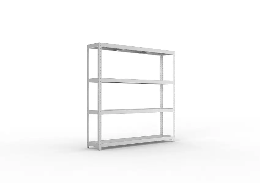 Meta Weitspannregal mit Stahlplatten SPEED-RACK | Grundregal | HxBxT 197x200x40cm | 4 Ebenen | Fachlast 500kg | Verzinkt