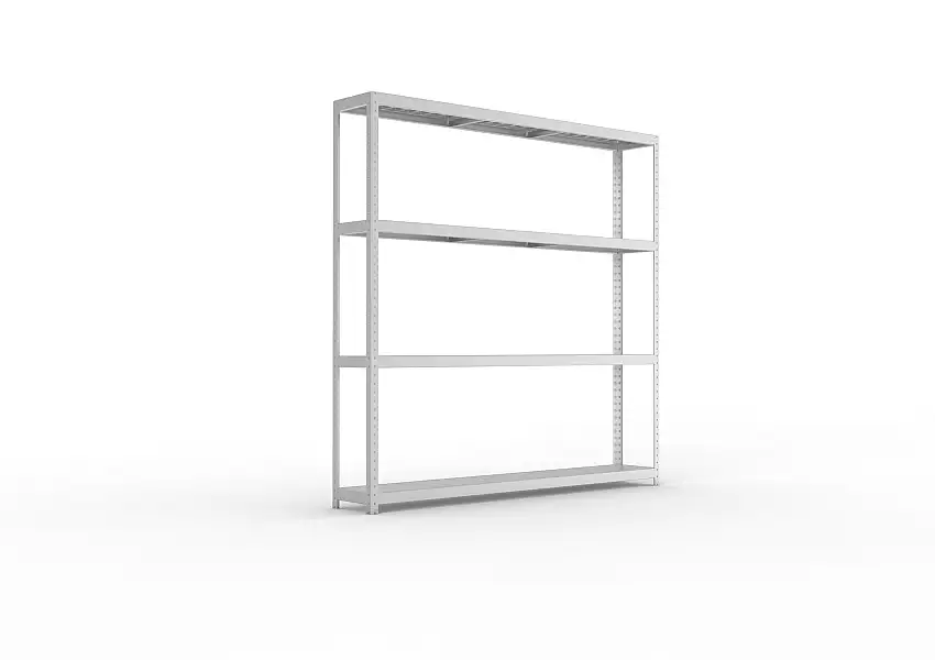 Meta Weitspannregal mit Stahlplatten SPEED-RACK | Grundregal | HxBxT 247x250x40cm | 4 Ebenen | Fachlast 400kg | Verzinkt
