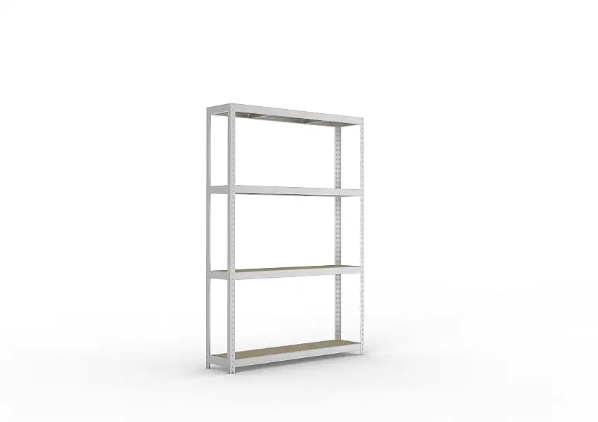 Meta Weitspannregal mit Spanplatten SPEED-RACK | Grundregal | HxBxT 247x170x40cm | 4 Ebenen | Fachlast 500kg | Verzinkt