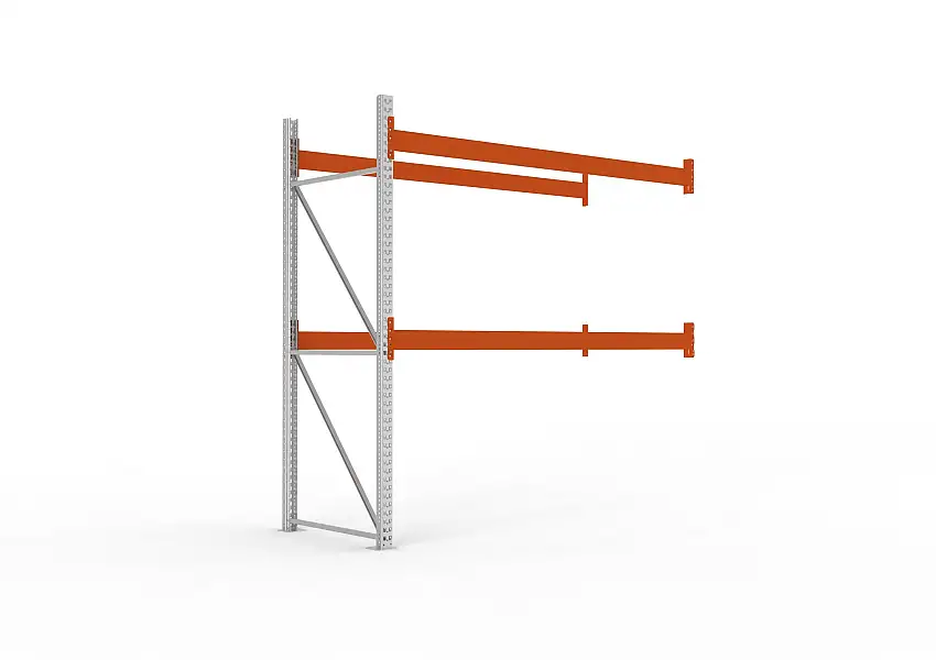 Meta Palettenregal MULTIPAL | Heavy-Duty | Anbauregal | HxBxT 270x270x110cm | 3 Ebenen | Fachlast 3000kg | Verzinkt/Orange