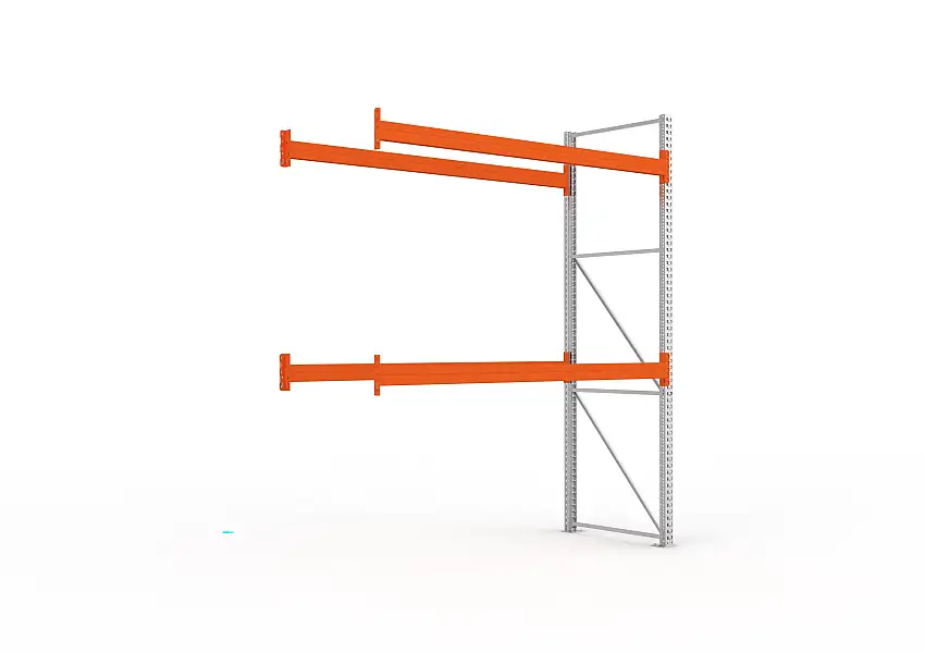 Meta Palettenregal MULTIPAL | Heavy-Duty | Anbauregal | HxBxT 330x270x110cm | 3 Ebenen | Fachlast 3000kg | Verzinkt/Orange