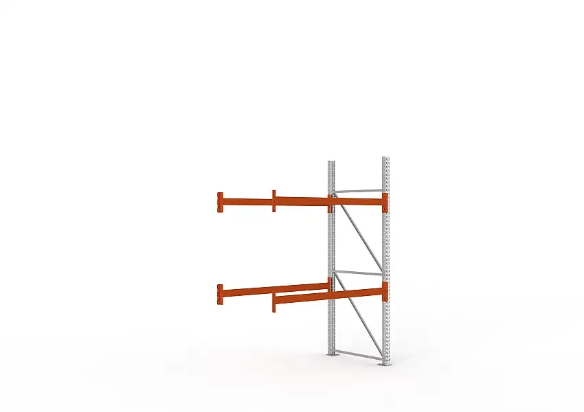Meta Palettenregal MULTIPAL | Medium-Duty | Anbauregal | HxBxT 270x183x110cm | 3 Ebenen | Fachlast 2160kg | Verzinkt/Orange