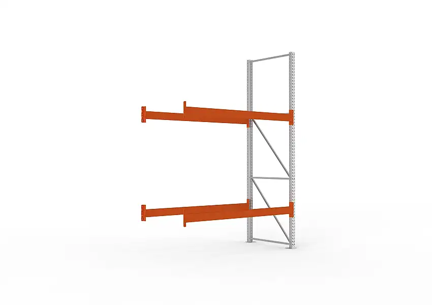 Meta Gefahrstoff-KTC-Palettenregal MULTIPAL | Anbauregal | HxBxT 330x270x110cm | 2 Ebenen | 4 KTC/IBC | Fachlast 3510kg | Verzinkt/Orange