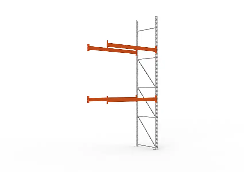 Meta Gefahrstoff-KTC-Palettenregal MULTIPAL | Anbauregal | HxBxT 490x223x110cm | 3 Ebenen | 6 KTC/IBC | Fachlast 3500kg | Verzinkt/Orange