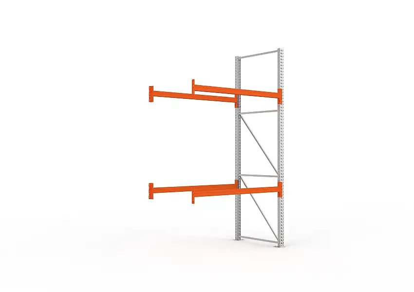 Meta Palettenregal MULTIPAL | Medium-Duty | Anbauregal | HxBxT 330x183x110cm | 3 Ebenen | Fachlast 2250kg | Verzinkt/Orange