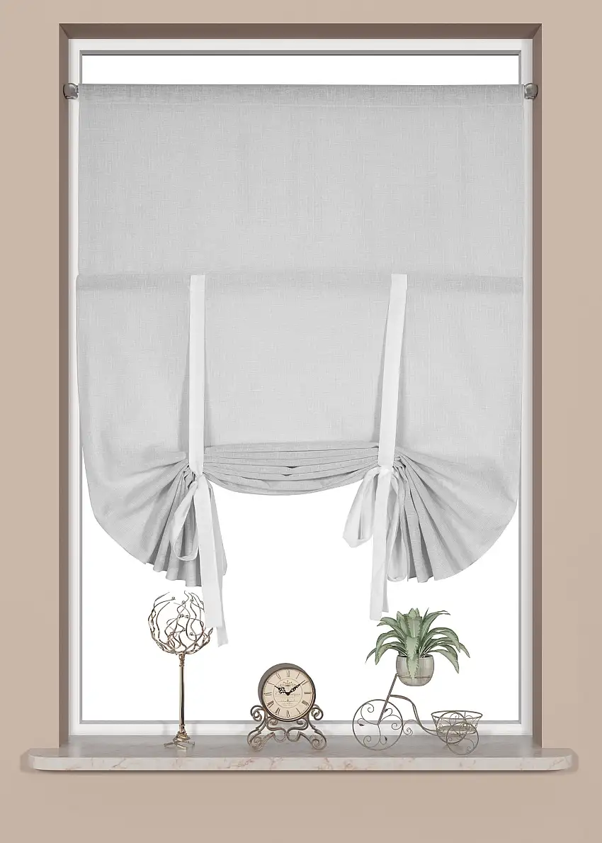 Bändchenraffrollo Raffrollo grau BxH 80x135cm 4033