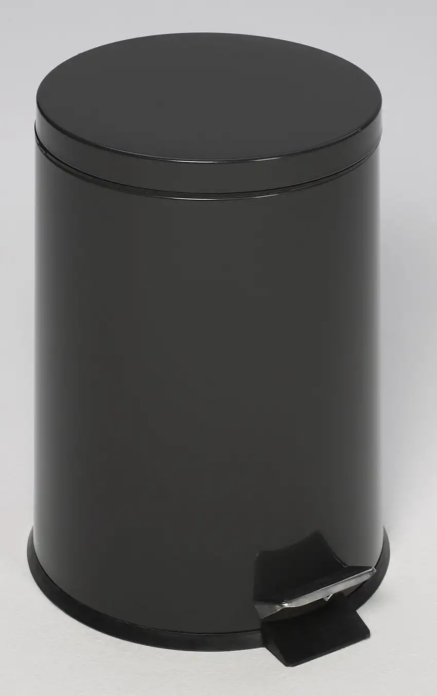 Robuster Tretabfallsammler mit Fußpedal & Inneneimer mit Griff | 12 Liter, HxBxT 40x25x25cm | Verzinkter Stahl | Anthrazit