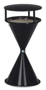 Klassischer Standascher mit Dach für Innen- & Außenbereich | HxBxT 72x42x42cm | Kunststoff | Schwarz
