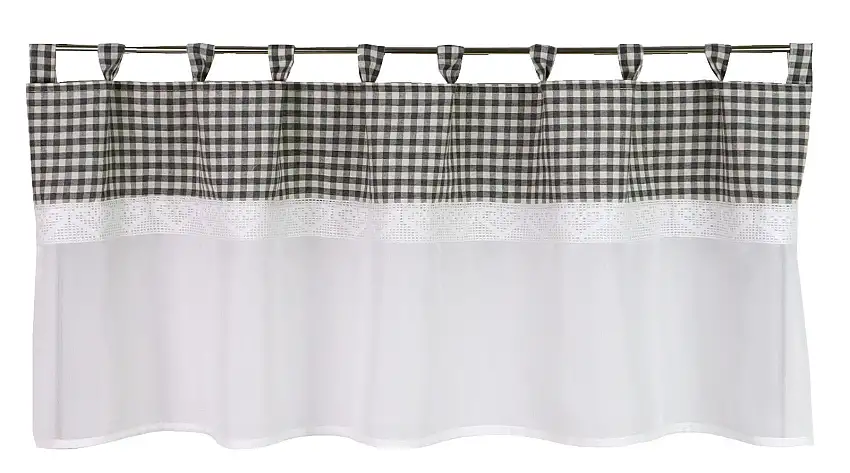 Design Scheibengardine anthrazit grau 45x135cm
