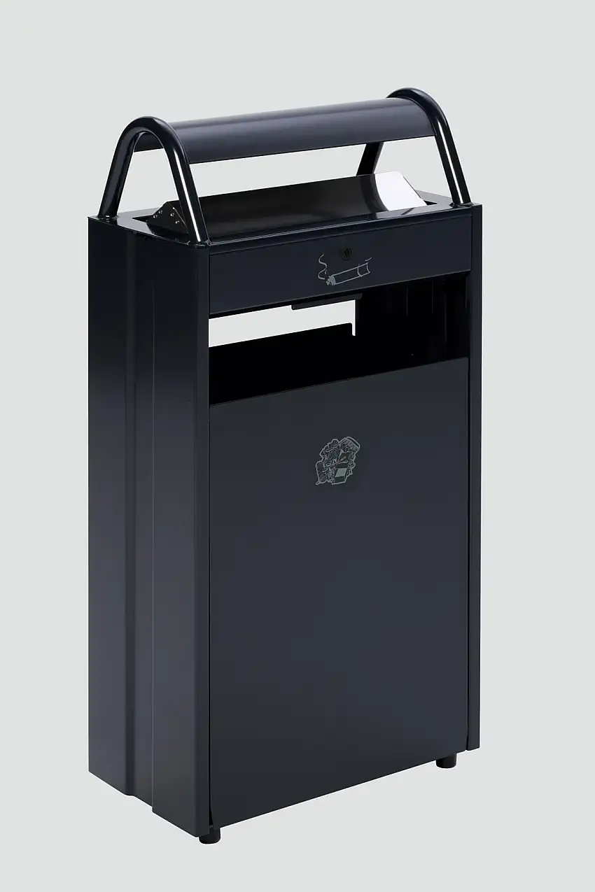 Kombiascher mit Schloss und Blenden | 60 Liter, HxBxT 98x48,5x26,5cm | Stahl | Anthrazit
