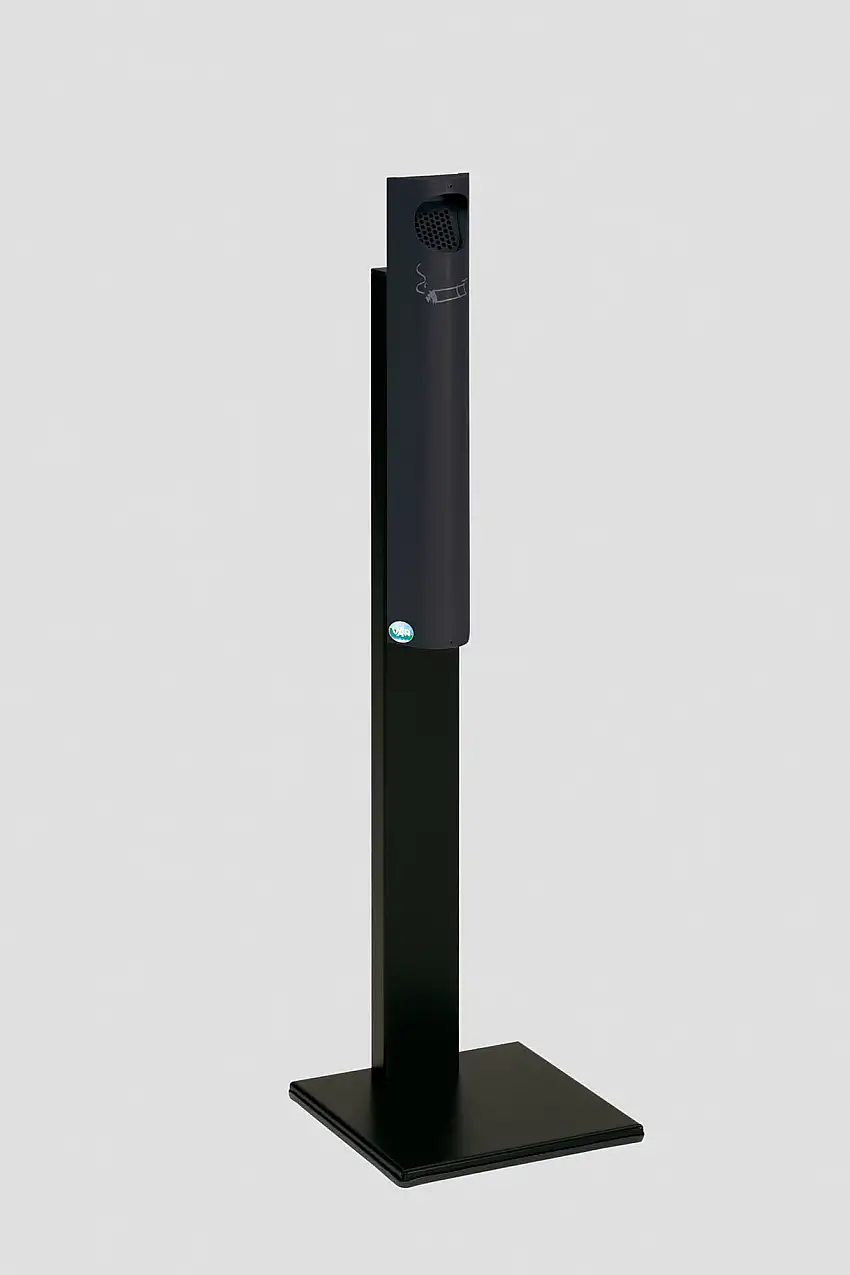 Praktischer Wandascher mit Abstreifblech | mit Standfuß | 3,5 Liter, HxBxT 125x31x31cm | Verzinkter Stahl | Anthrazit