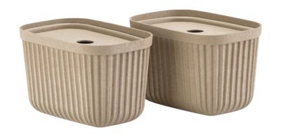 Aufbewahrungsbox Zone Denmark Pulp Natural Brown 23 x 15 cm (2-teilig)