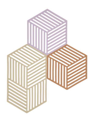 Untersetzer Zone Denmark Hexagon Lupine / Warm Sand / Light Terracotta 16 cm (3-teilig)
