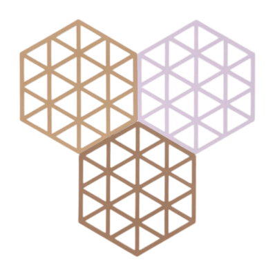 Untersetzer Zone Denmark Triangles Light Terracotta / Lupine / Almond 16 cm (3-teilig)