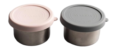 Frischhaltebox AYA&IDA Snack Container Dark Grey / Soft Rose 100 ml (2er-Set)