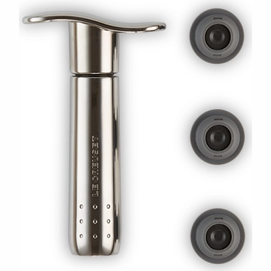 Weinpumpe Le Creuset WA-137 + 3 Weinverschlüsse Nickel