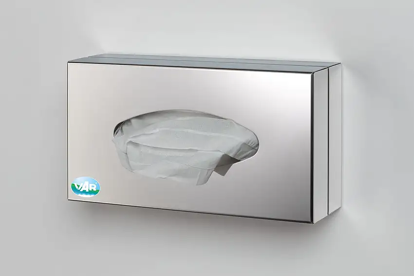Halterung für Handschuhe/Handtuchboxen 1-Fach geschlossen | Wandhalterung | HxBxT 7,5x26x14cm | Edelstahl | Silber
