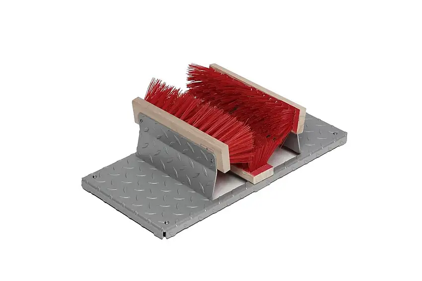 Robuster Schuhreiniger mit Bürsten & 4 Füßen | HxBxT 17x59x29cm | Stahl | Feuerverzinkt