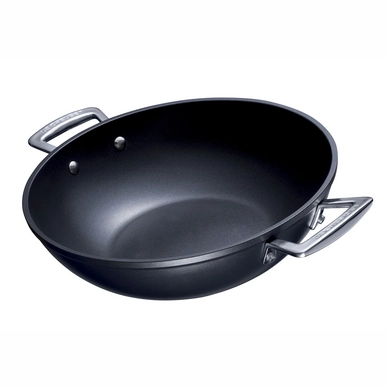 Wok Le Creuset Les Forgées Schwarz 28 cm