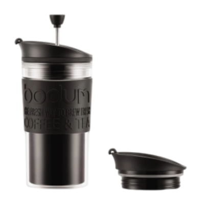 Travel Press Bodum Set mit Extra Deckel Schwarz 350 ml
