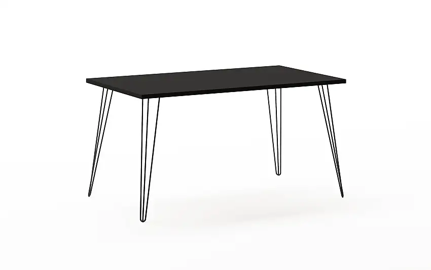 Möbelpartner Schreibtisch Raven mit Metallfußgestell | HxBxT 74x140x80cm | Schwarz