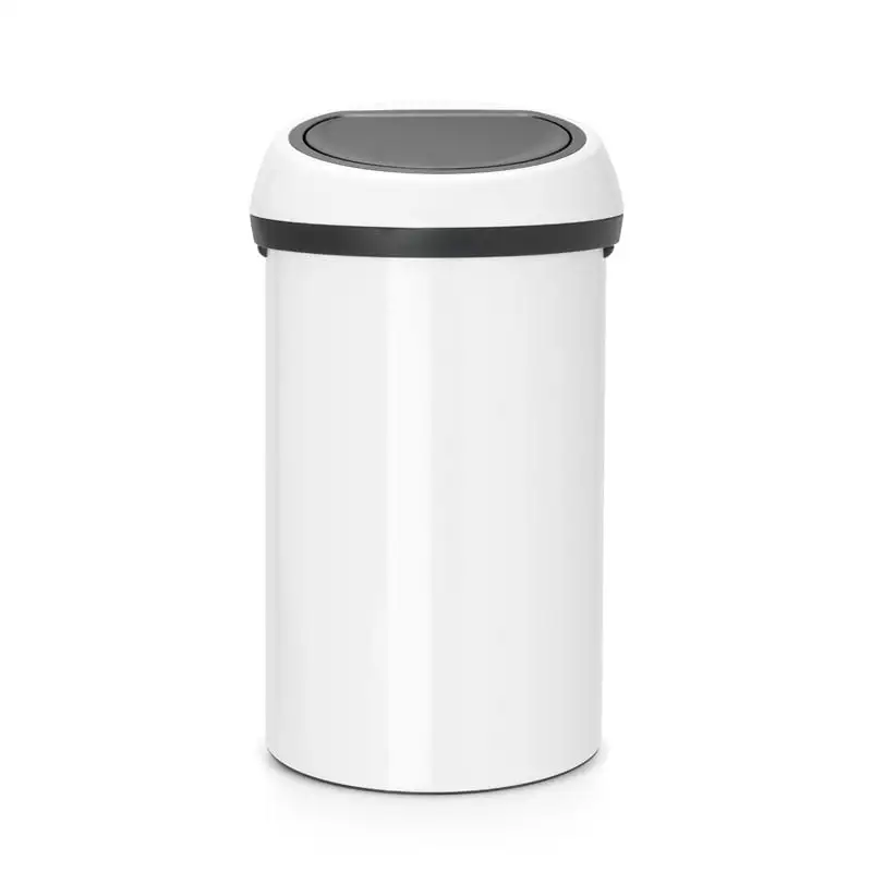 Brabantia Abfallbehälter mit Soft-Touch-Öffnung | 60 Liter, HxBxT 71x40x40cm | Metall | Weiß