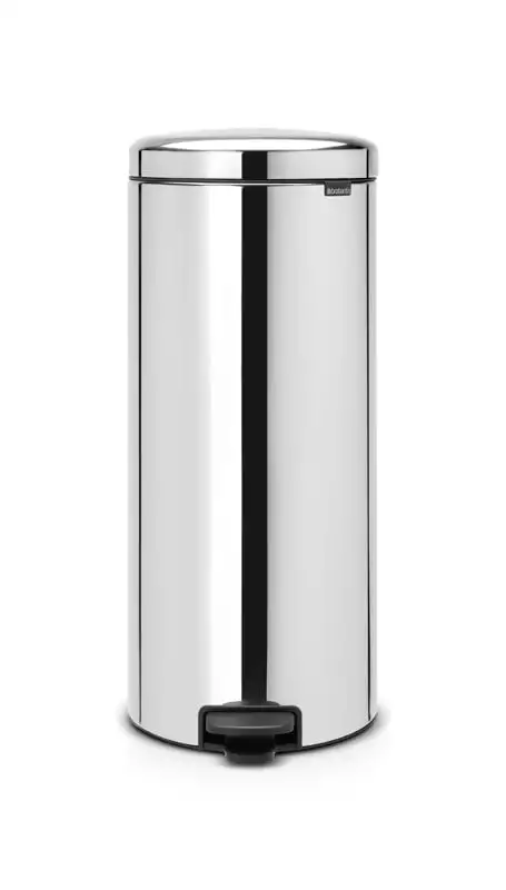 Brabantia Klassischer Tretmülleimer mit Soft-Verschluss | 30 Liter, HxBxT 67,9x29,3x38cm | Metall | Edelstahl