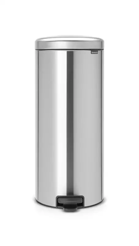Brabantia Klassischer Tretmülleimer mit Soft-Verschluss | 30 Liter, HxBxT 67,9x29,3x38cm | Metall | Edelstahl Matt