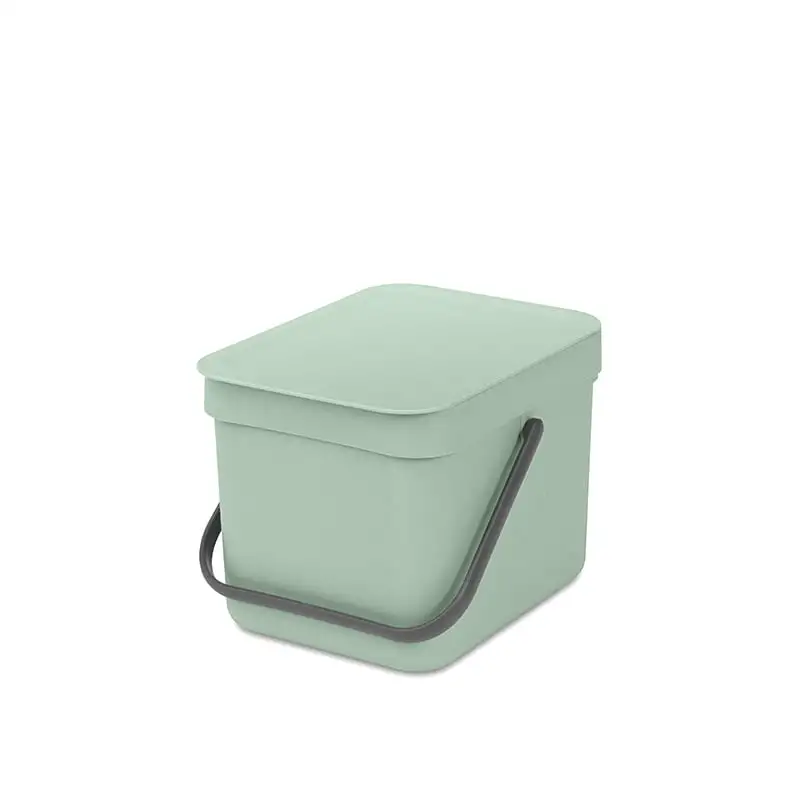 Brabantia Abfallsammler mit Stay-open Deckel | 6 Liter, HxBxT 18x20x24,5cm | Kunststoff | Jade