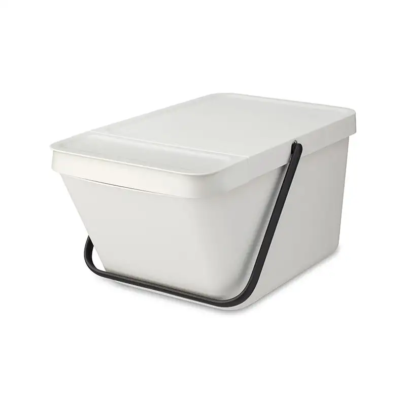 Brabantia Stapelbarer Abfallsammler mit Tragegriff | 20 Liter, HxBxT 22,5x28x45cm | Kunststoff | Jade