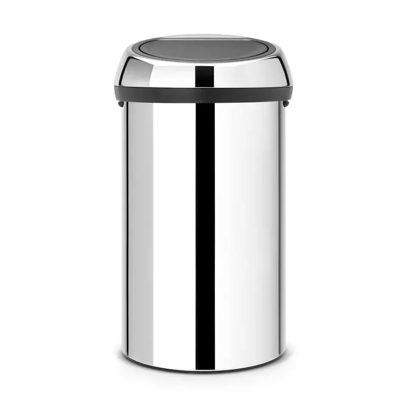 Brabantia Abfallbehälter mit Soft-Touch-Öffnung | 60 Liter, HxBxT 71x40x40cm | Metall | Edelstahl