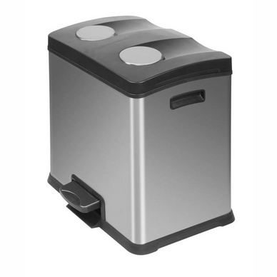 Treteimer EKO Rejoice Recycle Silber Matt Edelstahl 2x12L